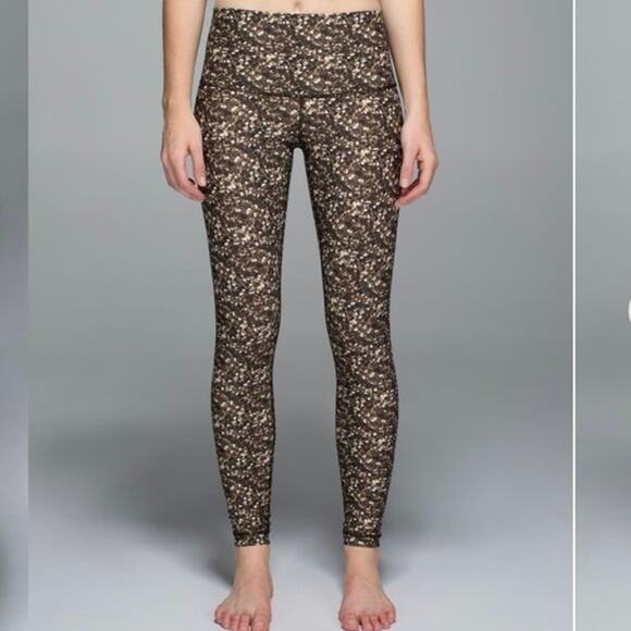 Lululemon Shine Tight Size 4 SEE MEASUREMENTS Shimmy Shimmer Multicolor Brown - Picture 3 of 7